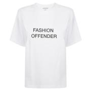 Stijlvol Slogan Tee Shirt Victoria Beckham , White , Dames