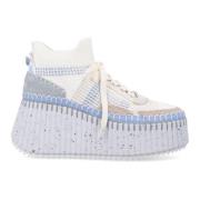 Parelblauwe Wedge Sneakers voor Vrouwen Chloé , Blue , Dames