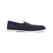 Marineblauwe Suède Ovale Flexi Schoen John Lobb , Blue , Heren