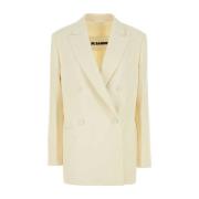 Elegant Cream Wool Blazer Jil Sander , Beige , Dames