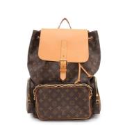 Pre-owned Leather backpacks Louis Vuitton Vintage , Brown , Heren