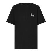 Zwart Logo Print Katoenen T-Shirt Stüssy , Black , Heren