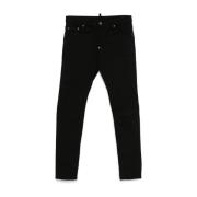 Zwarte Klassieke Knoopsluiting Jeans Dsquared2 , Black , Heren