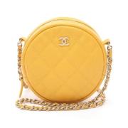 Pre-owned Leather chanel-bags Chanel Vintage , Yellow , Dames