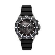 Heren Duiker Chronograaf Horloge Emporio Armani , Gray , Heren