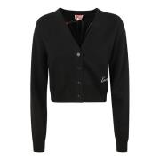 Zwarte Marguerite Placed Cardigan Sweater Kenzo , Black , Dames