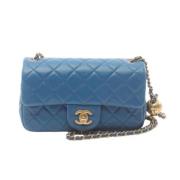 Pre-owned Leather chanel-bags Chanel Vintage , Blue , Dames