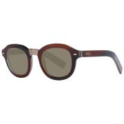 Bruine Herenzonnebril Ronde Frame Ermenegildo Zegna , Brown , Heren