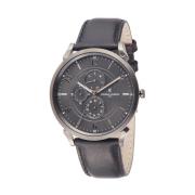 Elegante Heren Leren Horloge Pierre Cardin , Gray , Heren