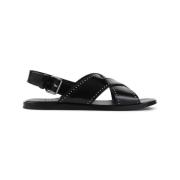 Zwarte Leren Sandalen Elegante Stijl Church's , Black , Dames