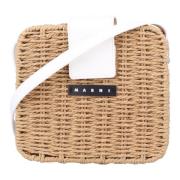 Raffia Picknick Crossbody Tas Marni , Beige , Dames