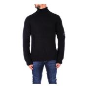 Zwarte Sweaters met Zijlogo C.p. Company , Black , Heren