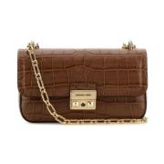 Bruine Krokodileffect Schoudertas Michael Kors , Brown , Dames