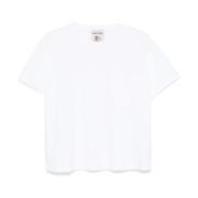 Wit Geborduurd Motief Crew Neck T-shirt Semicouture , White , Dames