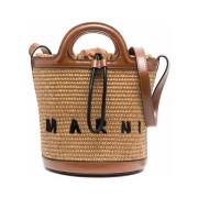 Geweven Raffia Schoudertas Marni , Brown , Dames