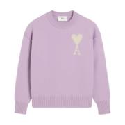 Hart Logo Lila Trui Ami Paris , Pink , Heren