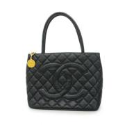 Pre-owned Leather handbags Chanel Vintage , Black , Dames