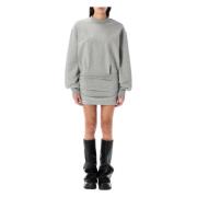 Grijze Melange Fleece Mini Jurk The Attico , Gray , Dames