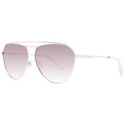 Zilveren Aviator Zonnebril met Bruine Lenzen Guess , Gray , Dames