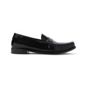 Zwarte Leren Loafer Schoenen Saint Laurent , Black , Heren