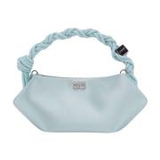 Icy Blue Satin Mini Bou Tas Ganni , Blue , Dames