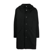 Zwarte Katoenen Parka met Capuchon Jil Sander , Black , Heren