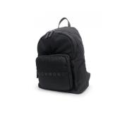 Zwarte Nylon Rugzak met Ritssluiting John Richmond , Black , Heren