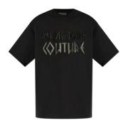 T-shirt met geborduurd logo Versace Jeans Couture , Black , Heren