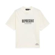 Katoenen oversized T-shirt met rauwe zoom Represent , White , Heren