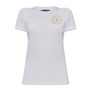 T-shirt met bedrukt logo Versace Jeans Couture , White , Dames