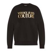 Sweatshirt met bedrukt logo Versace Jeans Couture , Black , Heren