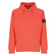 Oranje Katoenen Hoodie met Logopatch Stone Island , Orange , Heren