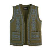 Bloemen geborduurd gilet Scotch & Soda , Green , Dames