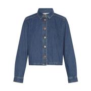 Elena Shirt Lange Mouw Blouse Moss Copenhagen , Blue , Dames