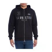 Hoodie met rits La Martina , Black , Heren