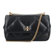 Zwarte Diamond Quilt Mini Flap Tas Tory Burch , Black , Dames