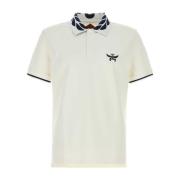 Wit Stretch Piquet Polo Shirt MCM , White , Heren