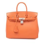 Pre-owned Leather handbags Hermès Vintage , Orange , Dames