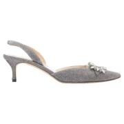 Pre-owned Cotton heels Manolo Blahnik Pre-owned , Gray , Dames