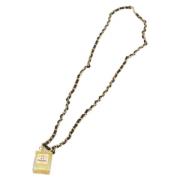 Pre-owned Metal necklaces Chanel Vintage , Yellow , Dames