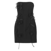 Zwarte mouwloze jurk met rozen Rotate Birger Christensen , Black , Dam...