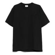 Zwart Crew Neck Logo Patch T-shirt Autry , Black , Heren