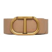 Stijlvolle Synthetisch Leren Riem Twinset , Beige , Dames