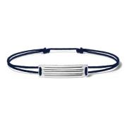 Navy Blauw Koord Armband 5g Le Gramme , Blue , Unisex