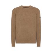 Wollen Crewneck Sweater 7 Ronde Gebreid RRD , Brown , Heren