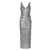 Zilver Geborduurde Enkellange Jurk Zuhair Murad , Gray , Dames