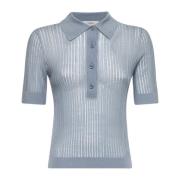 Wollen Gebreid Poloshirt Lichtblauw Chloé , Blue , Dames