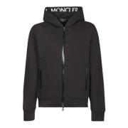 Zwarte Hoodie met Ritszakken Moncler , Black , Heren