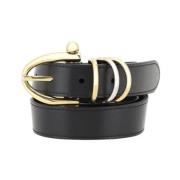 Leren armbandriem met messingdetails Chloé , Black , Dames