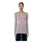 Rib Long Sleeve Crewneck T-Shirt Rick Owens , Beige , Dames